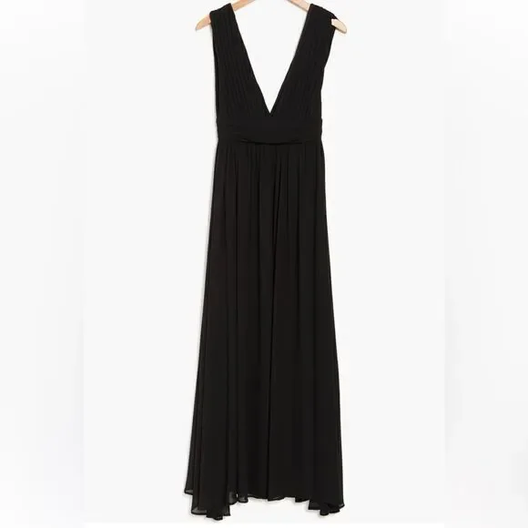 Love by Design NWT Athen deep plunge v neck Nordstrom Navy flowy evening gown XL - Picture 15 of 16